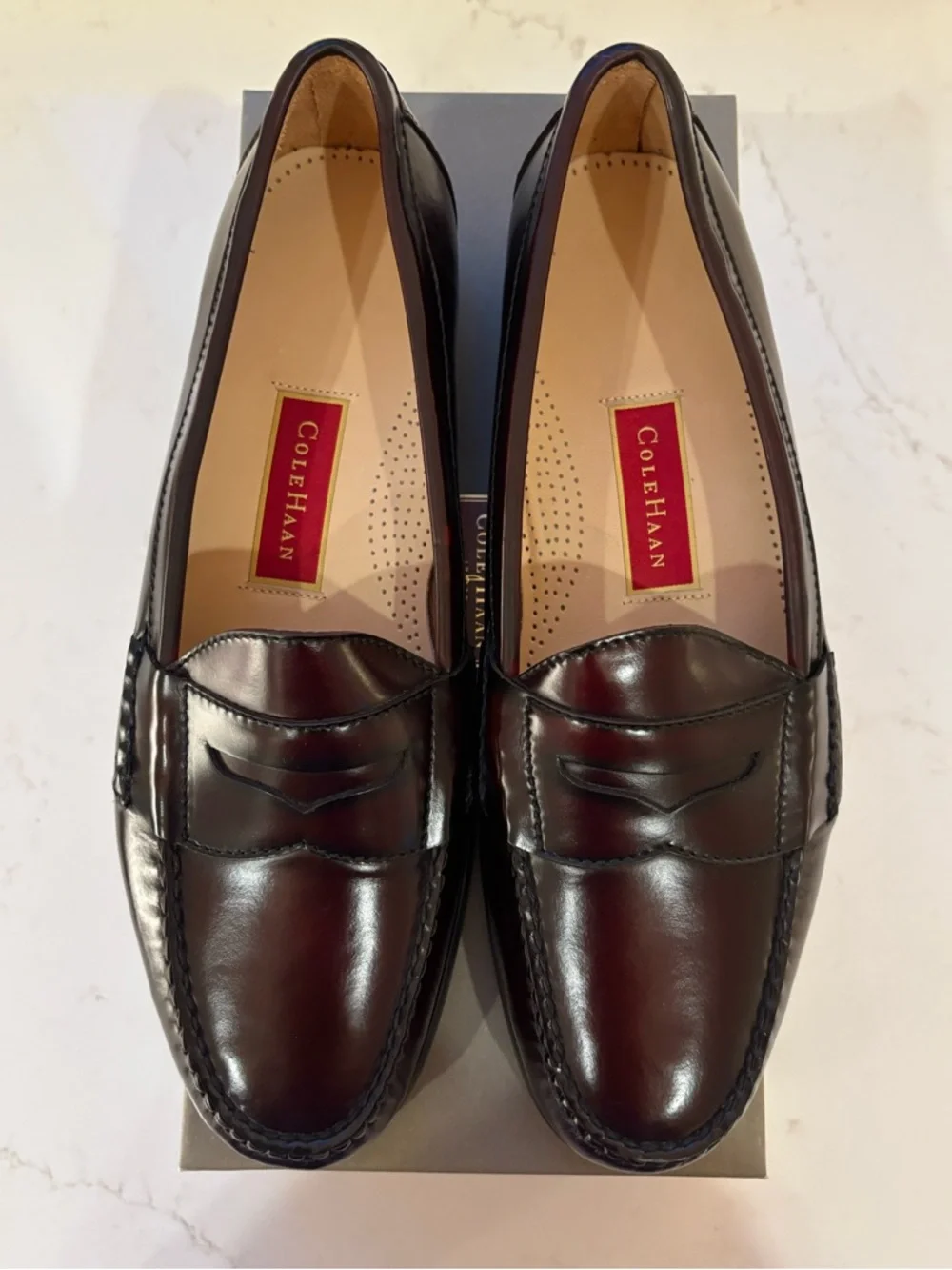 NWT Cole Haan Men’s Burgundy Leather Pinch Penny Loafer. Size 11. - Picture 1 of 9